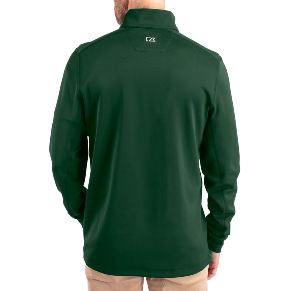  Hawaii Rainbow Warriors Cutter & Buck DryTec Traverse Stretch Eco Tri-Blend Quarter-Zip Pullover - Hunter Green